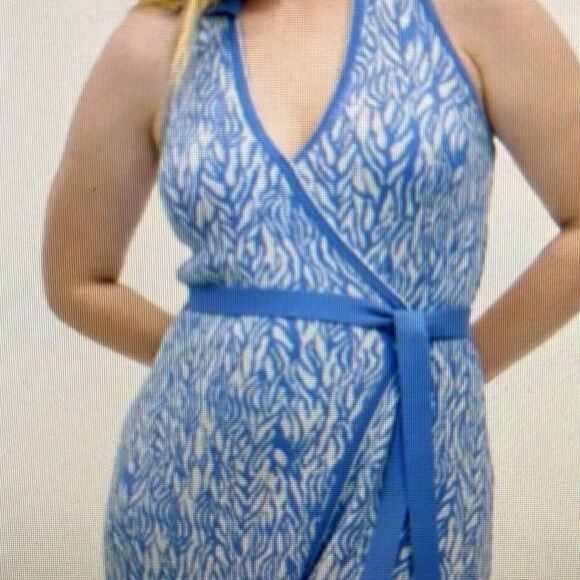 👩‍🎨 DVF 4 Target🎯 Collared Sea🌊Twig wrapdress👗NWT SoldOut. Gorgeous Luxury. - Picture 3 of 17